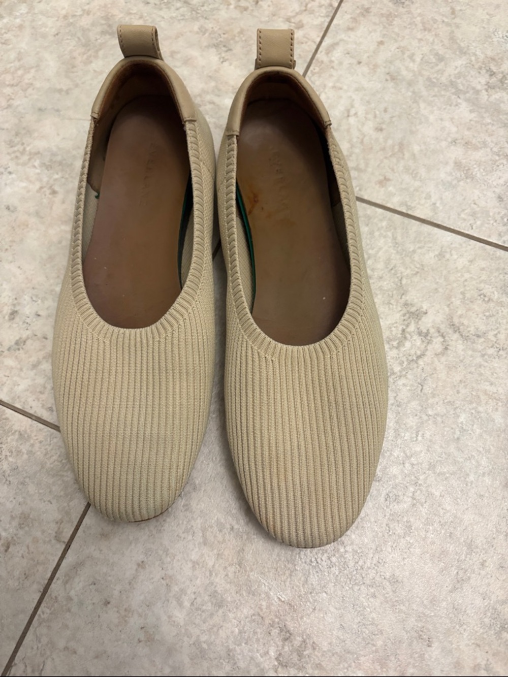 Everlane Women’s Slip-On Knit Flats in Beige